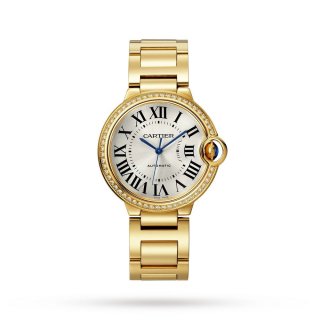 Cartier Ballon Bleu de Cartier Watch 36mm, Mechanical Movement With Automatic Winding, Yellow Gold, Diamonds-P17311211