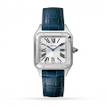 Cartier Santos-Dumont Watch Small Model, Quartz Movement, Steel, Leather-P17311048